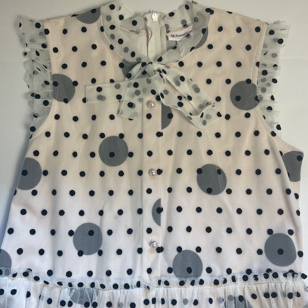 American Girl Girls 14 Polka Dot Tulle Party Dress Bow Special Occasion Formal - Picture 10 of 12